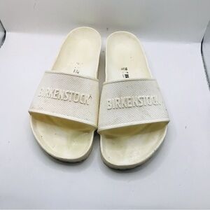 Birkenstock White Slide Sandals